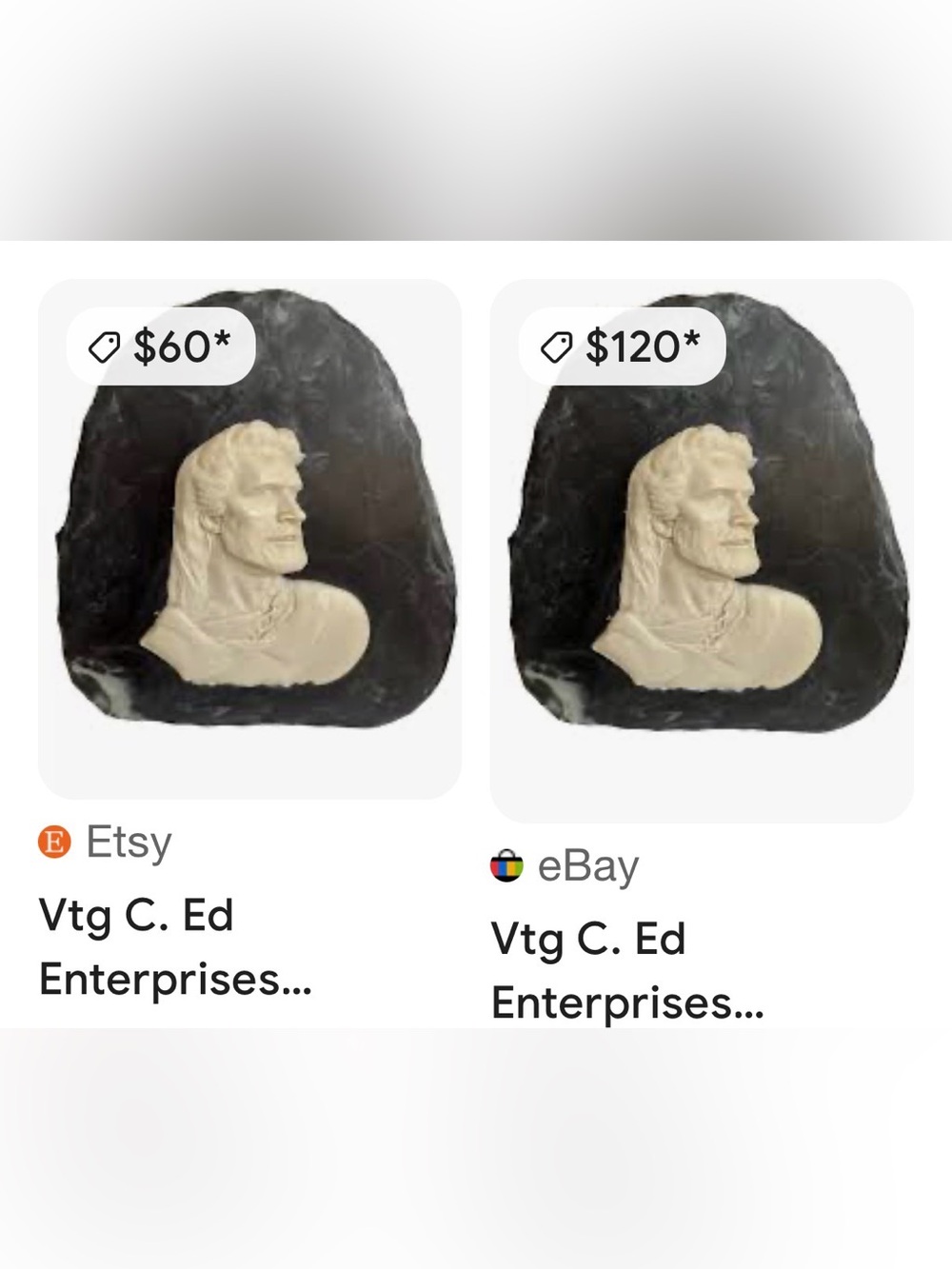 Vintage C. Ed Enterprises Incolay Stone Jesus Profile Wall Plaque Large 11" - Picture 12 of 12